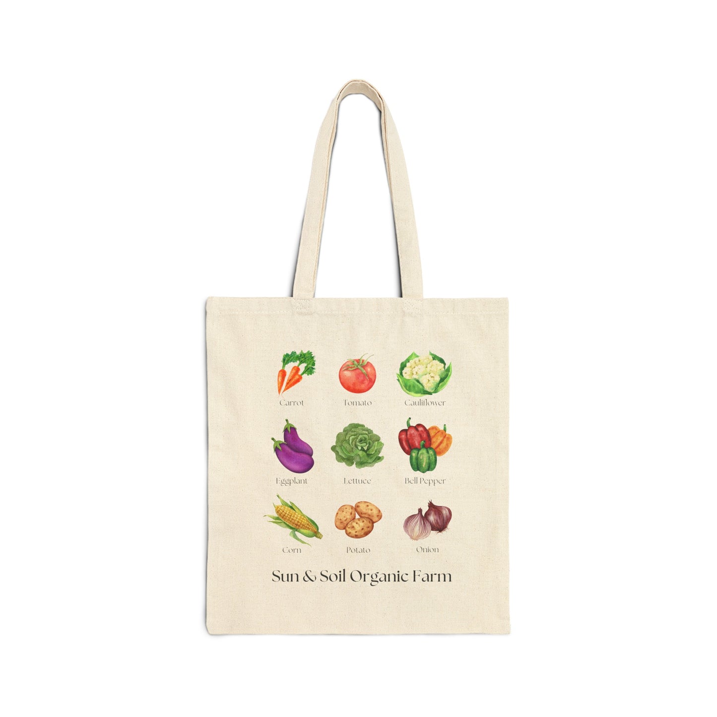 Vegetable 100% Cotton Canvas Tote Bag