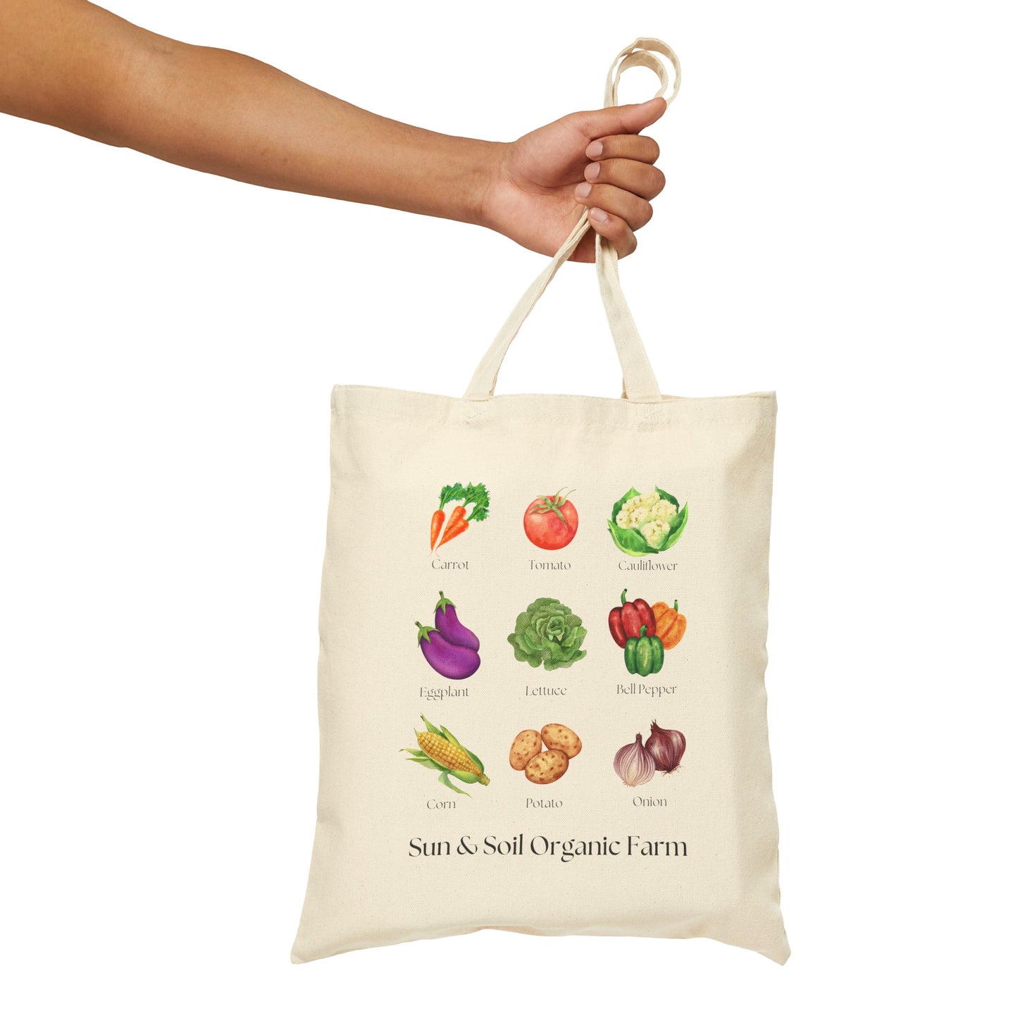 Vegetable 100% Cotton Canvas Tote Bag